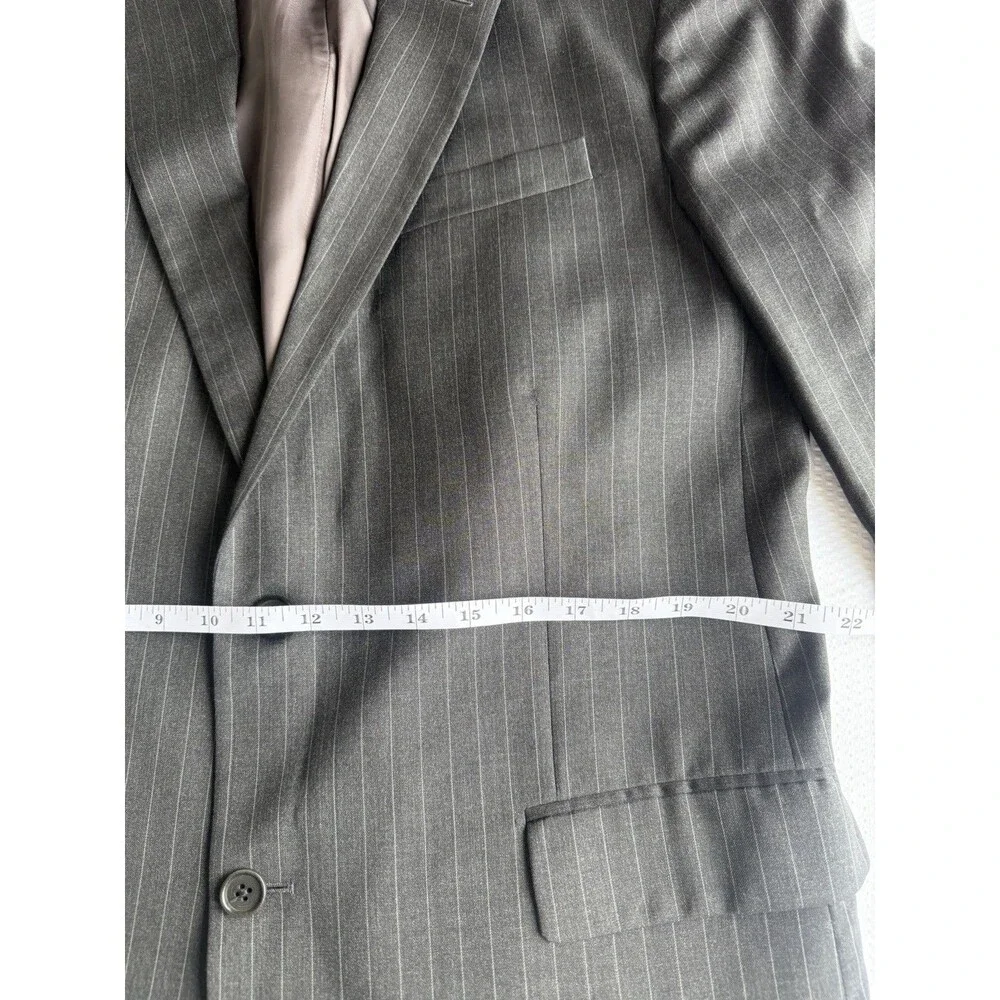 Brooks Brothers 1818 Madison 44L Gray Pinstripe Wool Sport Coat Blazer USA